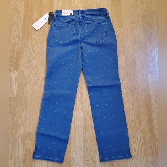 NEW! NYDJ Slim Straight Polka Dot Ankle Jeans - size 0 - Picture 5 of 13